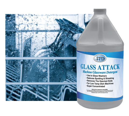 Glass Attack – Heavy-Duty Glassware Cleaner - Industrial Cleaners Direct