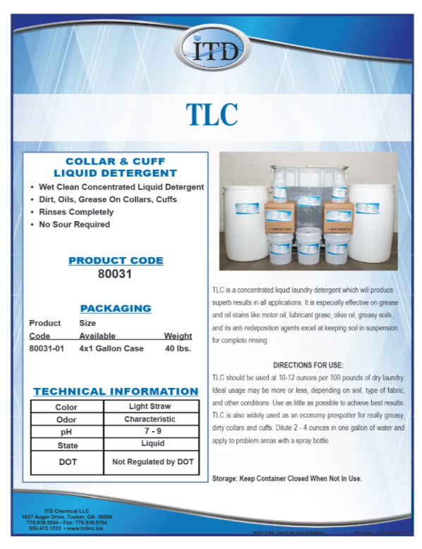 TLC – Heavy Duty Laundry Detergent ($0.99/Per Gallon) Makes 512 Gallons