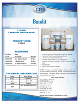 Bandit – Liquid Laundry Degreaser ($24.92/Per Gallon) Cleans 512 Commercial Loads
